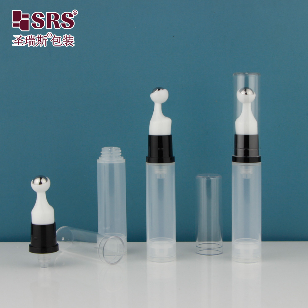 A0031 PP Luxury Customization Empty Injection White Glossy Airless Pump Roll On Bottle For Eye Serum