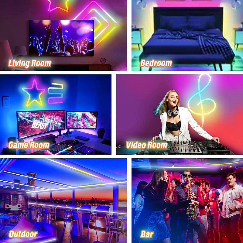 Silicone Flexible LED Neon Strip Light For Bedroom Playroom Decoration