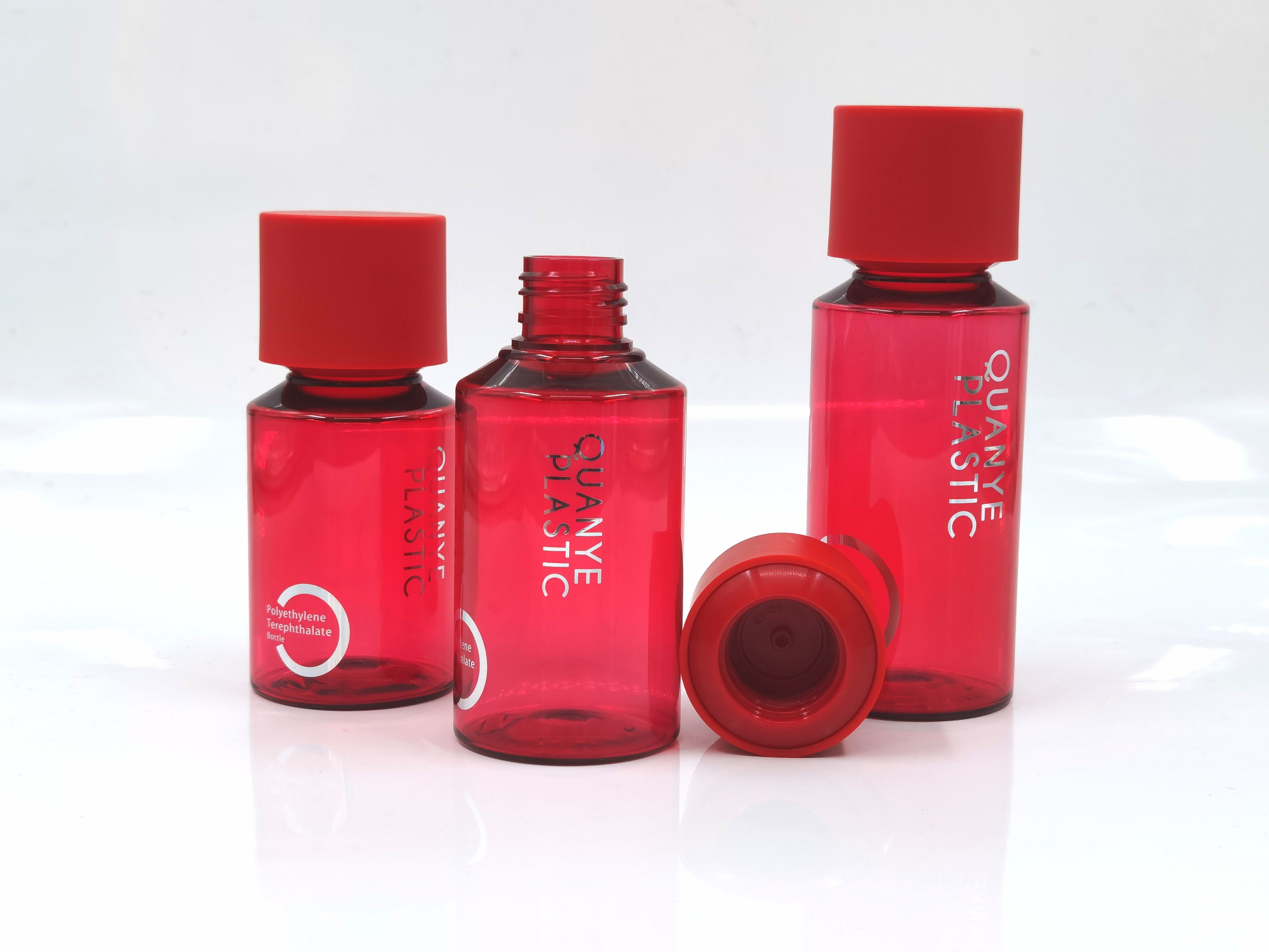 100ml Plastic Cosmetic Bottles Matted Ref Double Wall Cap Silver Hot Stamping Logo