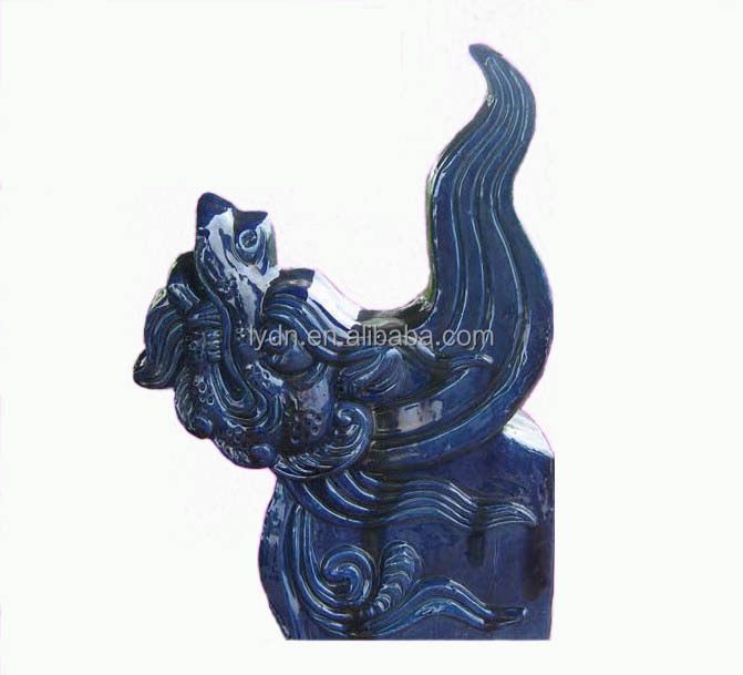 Chinese Cobalt Blue Ceramic Roofing Tiles With Traditional Chinese Pagoda Roof Design