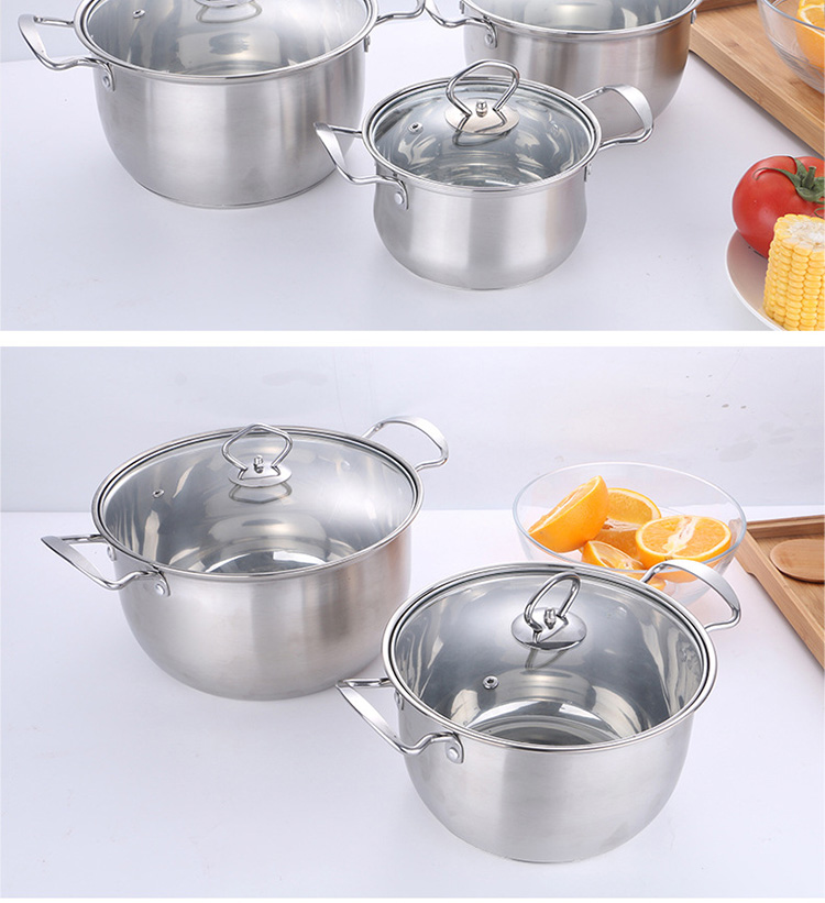 New Product Stainless Steel Cookware Cooking Pot Stock Pot Cookware Soup Pots