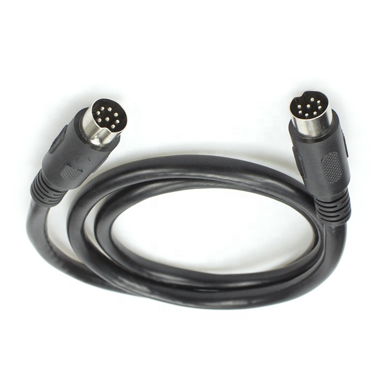 Custom Fully Connected Shielded Male to Male Large 8 Pin Din Cable