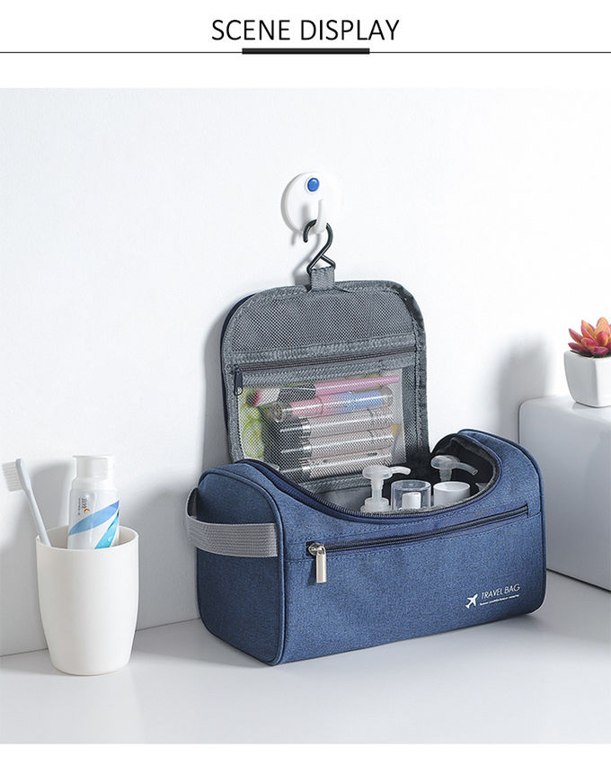 Mens Waterproof Oxford Hanging Travel Toiletry Bag With Hooks