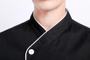 Quality White Cutton White Edage Black Chef Suit for sale