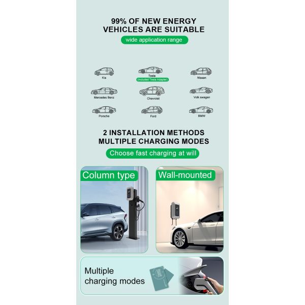 7KW Dc Fast Ev Charger Electric Car Charging Station Price 11KW 22KW Dc Ev Fast Charger Station Ccs2 Solar Car Charger