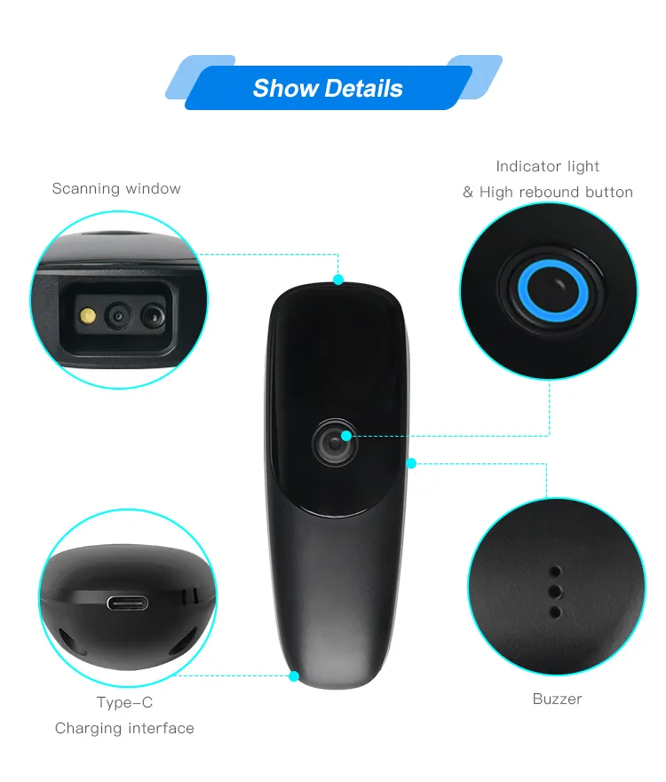 2D Wireless Bluetooth Barcode Scanner DI9130C-2D with 300 Scans/Sec