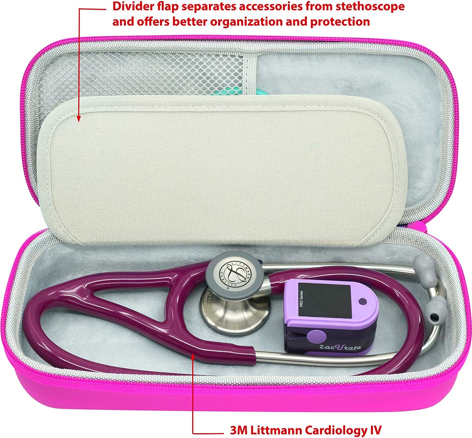Shockproof Zipper Stethoscope Hard Case 11"x4.2x2.2"