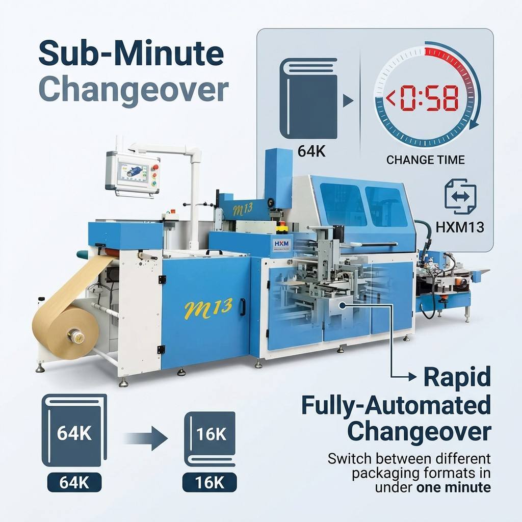 Automated Kraft Paper Packing Equipment for Standard Size Book Stack Batch Processing