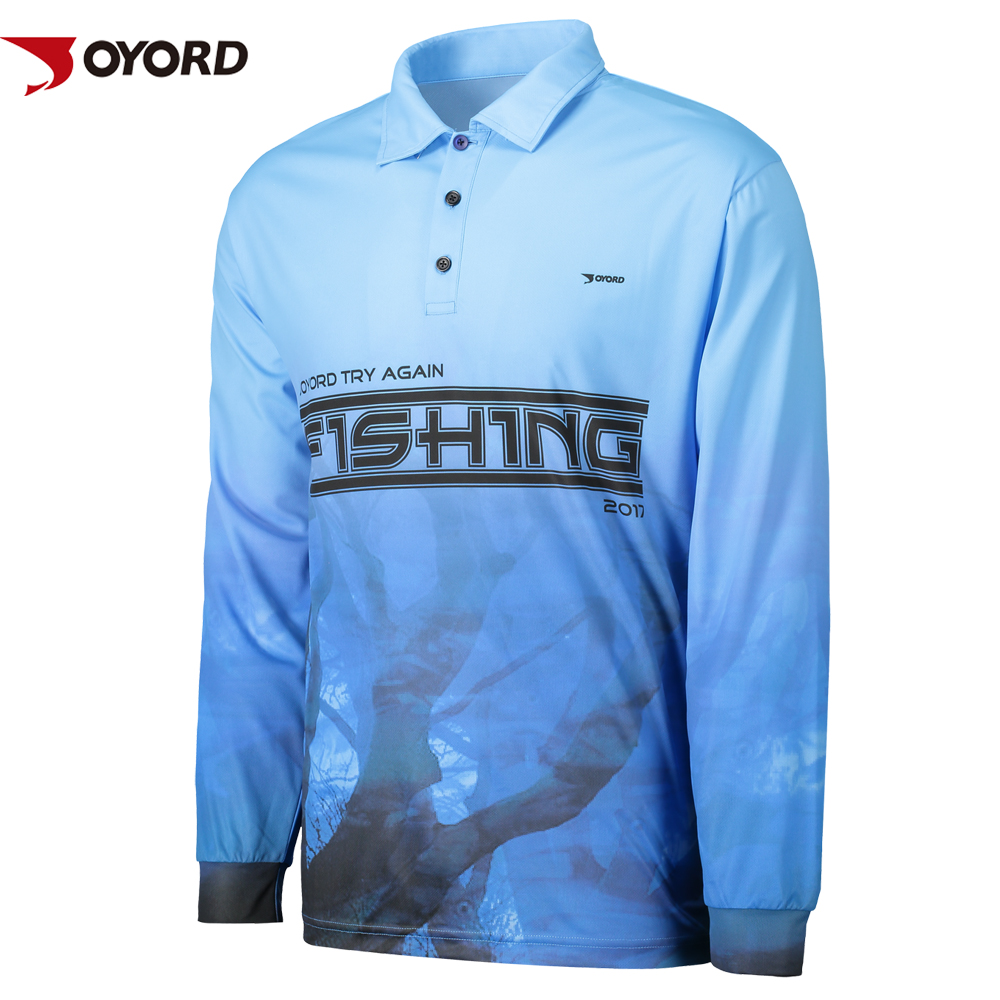 Multi - Functional Fabric Sublimated Fishing Jerseys 3D Cutting Breathable Blue Color