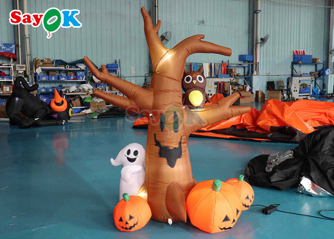 2mH Blow Up Pumpkin For Yard Outdoor Ghosts Tree Halloween Decoration