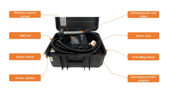 200W Luggage Pulse Laser Cleaning Machine Portable Metal Laser Rust Removal Machine Pulse Laser Cleaning Machine