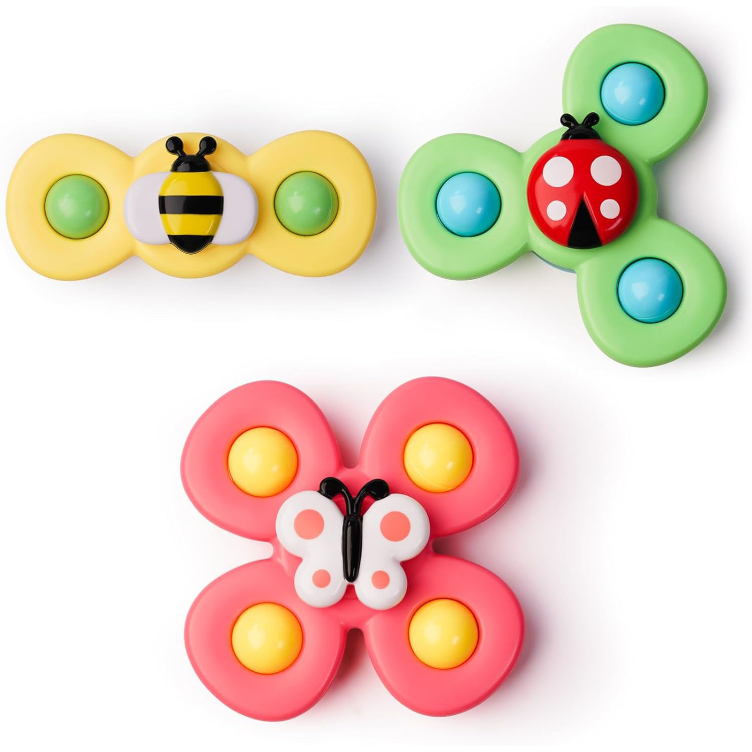1 Year Old Spinners for Babies 3 Pcs Silicone Suction Cup Sensory Toys Gender Unisex