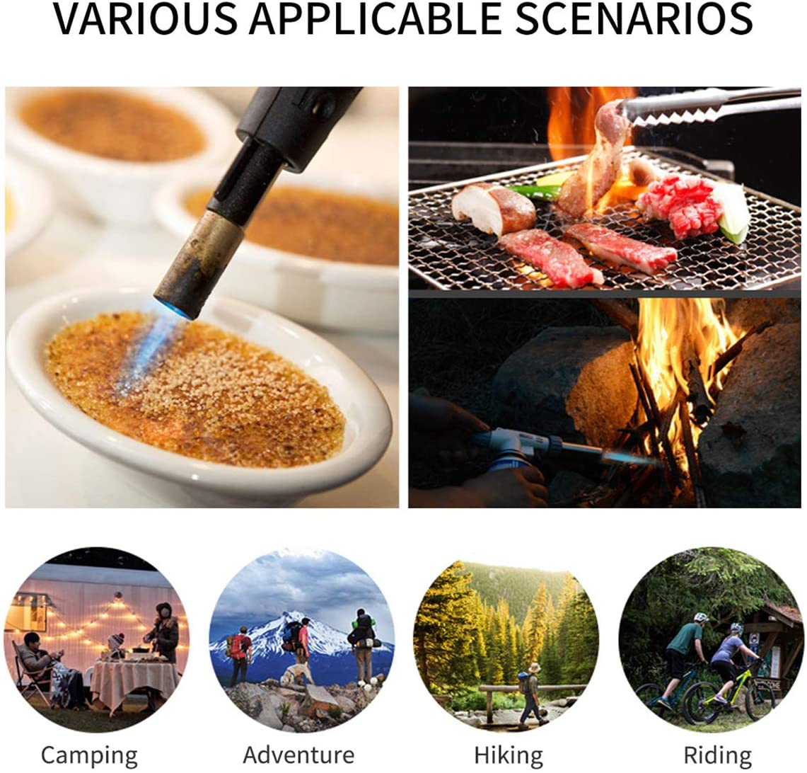 Small Adjustable Flame Kitchen Torch for Creme Brulee and Baking BBQ at Home