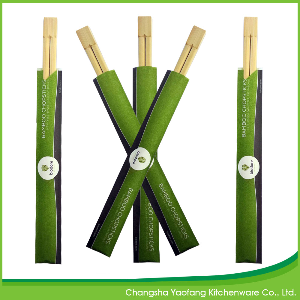 Biodegradable Disposable Bamboo Chopsticks Restaurant Twins 24cm Customized