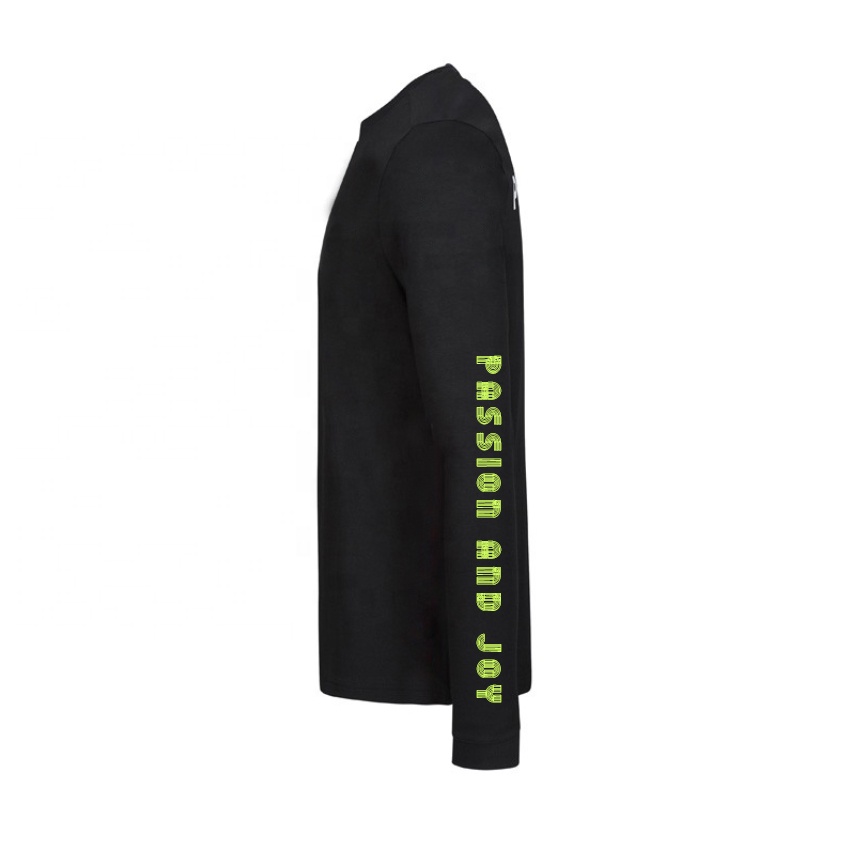 Custom Logo Cotton/Polyester Blended Men's Full Sleeve Sports T-Shirt with QUICK DRY