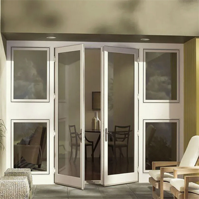 Aluminum Casement Doors With 35 DB Sound Insulation And Optional Color For Living Room