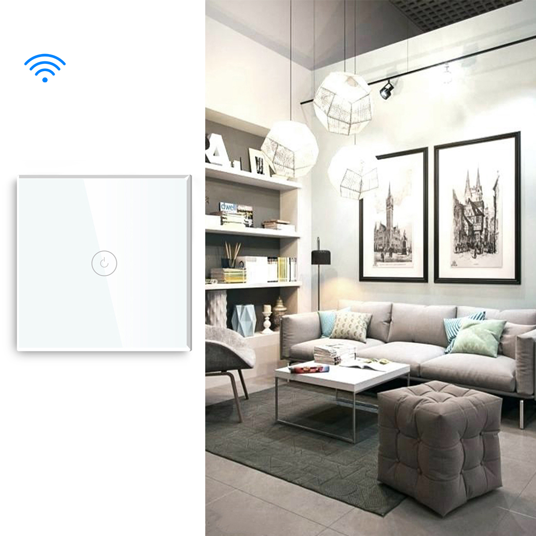 250V Wifi Wall Light Switch LED Light Spare Parts 3 Gang Smart Light Switch