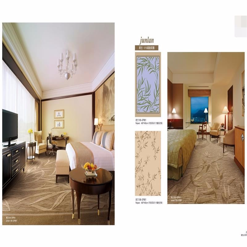 Multi level loop bamboo pattern brown carpet for five star hotel room