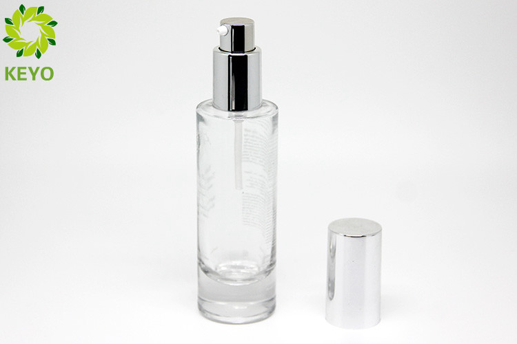 50ml Thick Bottom Round Empty Foundation Bottle Clear Glass Material Made