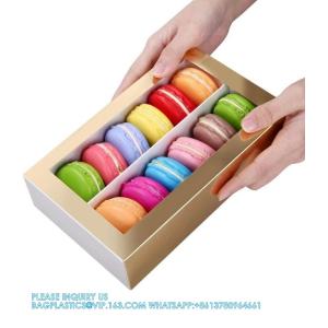 Macaron Packaging Boxes With Clear Window Gold Without Macarons Inside Rose Gold