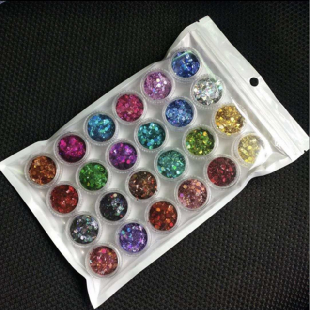 15mm Sandbeach Mixed Glitter Watermelon Patterns Powder Material Baby Style Items for Parties Bra Slipper Sunglasses Underwear
