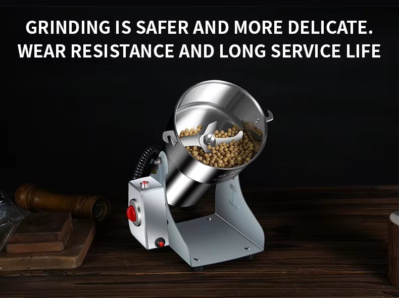 Mini Home 2500G Grinder Small Rice Corn Walnut Coffee Cocoa Peanut Soybean Sesame Flour Mill Machine