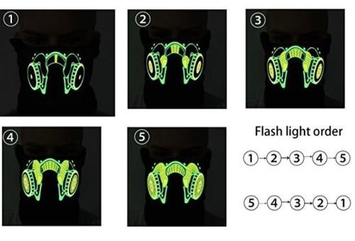 Muise Control Flashing Led Gas Mask Music LED Party Mask Luminous Light For Men And Woman Resident Evil Mask Wholesalew