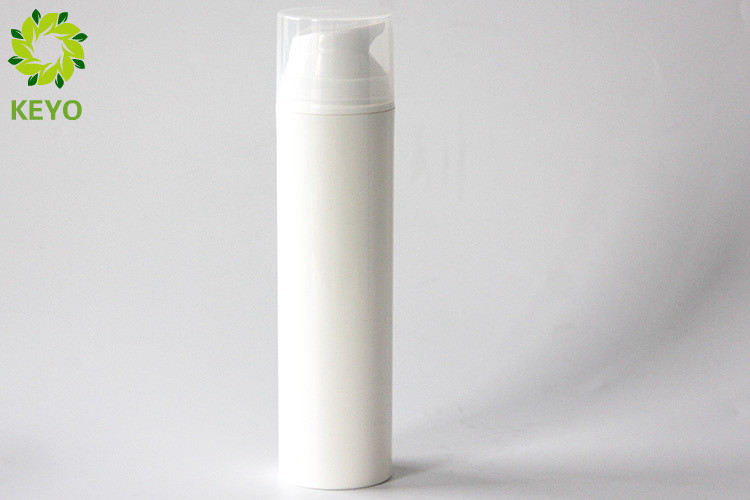 200ml Airless Empty Cosmetic Bottles , White Color Plastic Lotion Pump Bottle