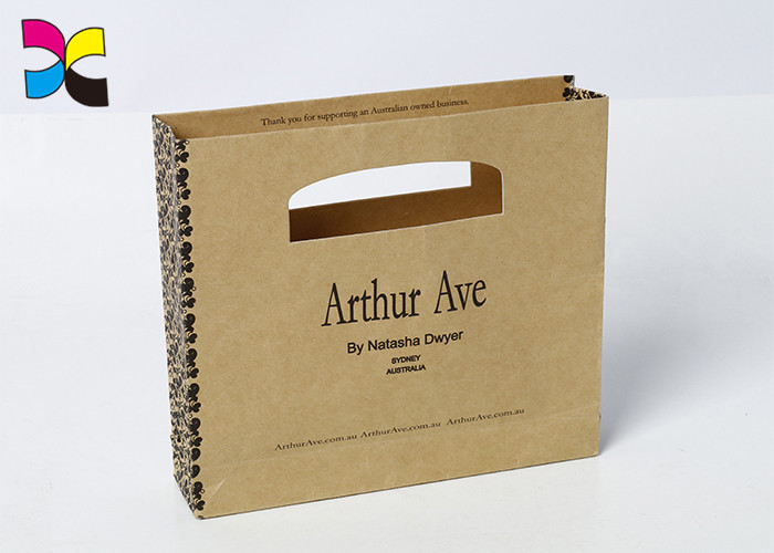 Economic Recycled Printed Paper Bags With Lamination / Varnishing Surface