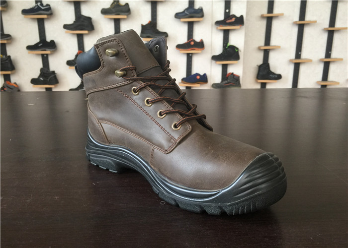 Comfortable Army Winter Boots / Mens Black Leather Boots Anti Static With Toe Protection