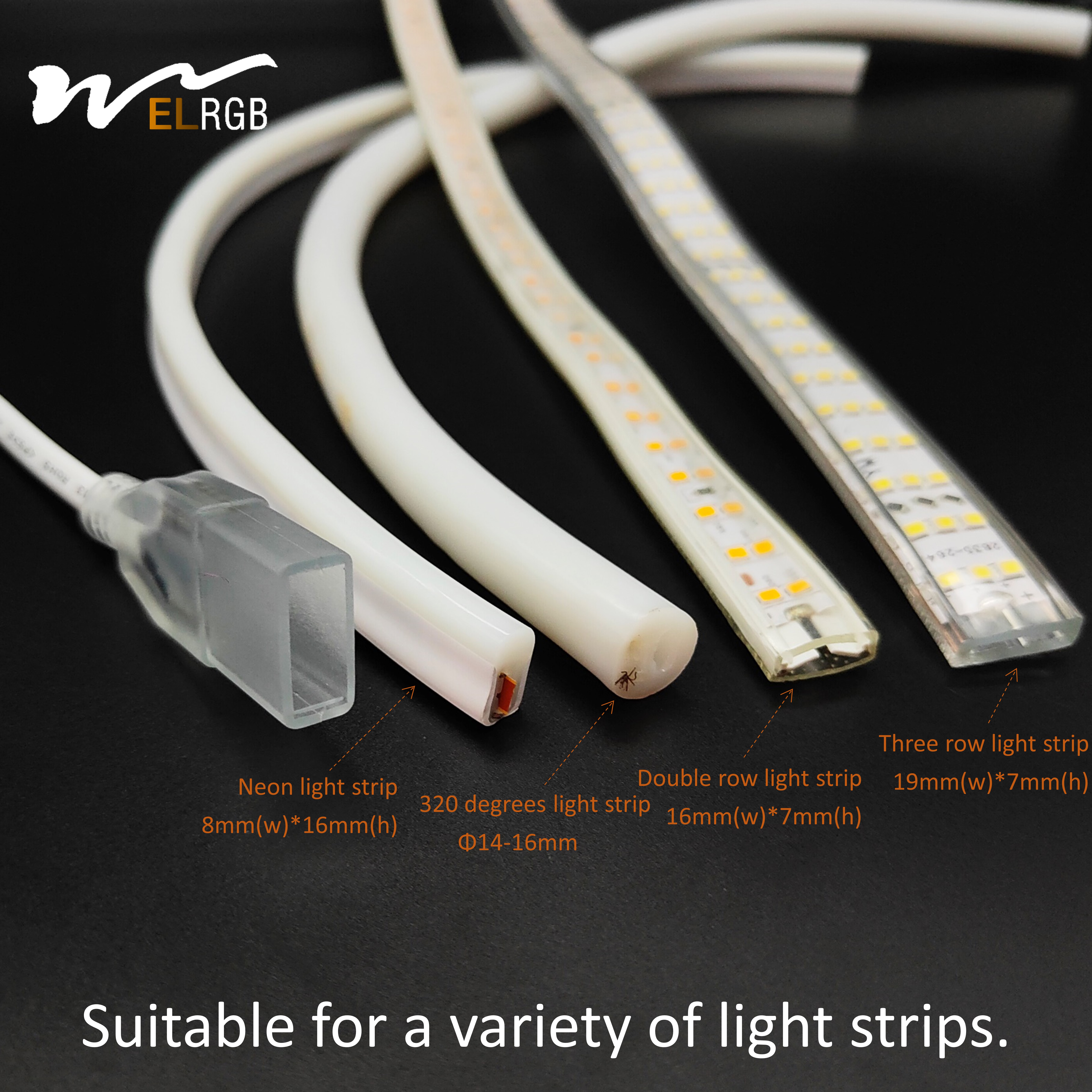 Voltage NEON Double-Row Circular Monochromatic Light Strip with 2- and Dimmer 30M Long
