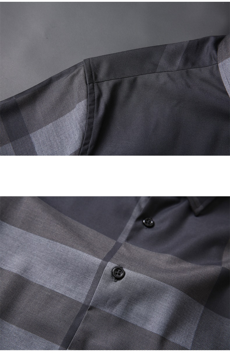 Plus Size Men's Dress Shirts in Solid Color Poplin Fabric with Covered Button Closure
