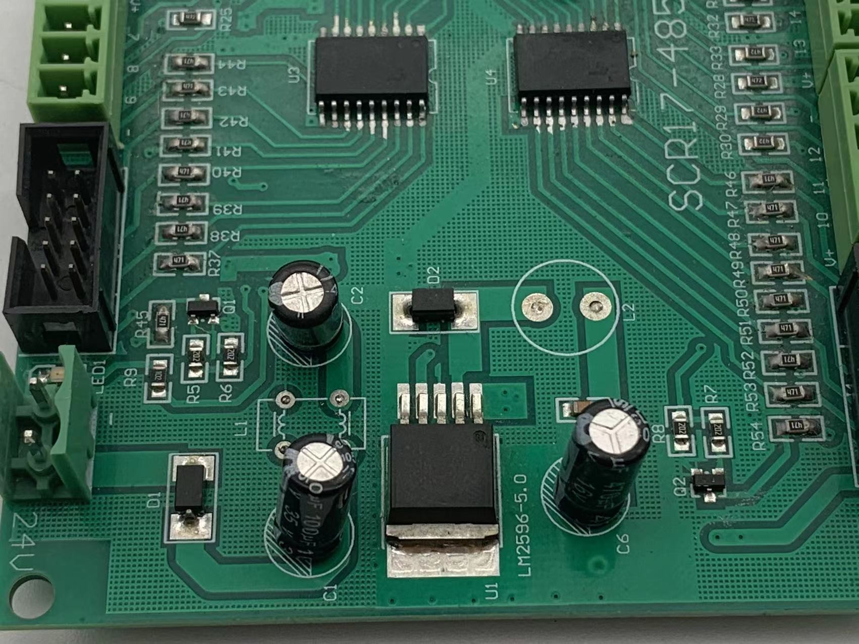 Quick Turn Printed Circuit Board Assembly with 1.6mm Board Thickness and Green Soldmask