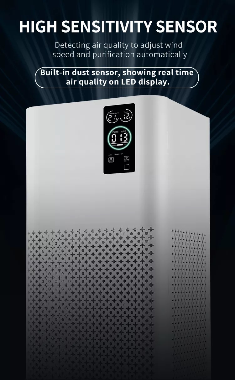 Household WIFI Air Purifiers Air Ionizer Ozone Free Room Hepa Filter Smart Touch Control Home Air Purifier Equipment