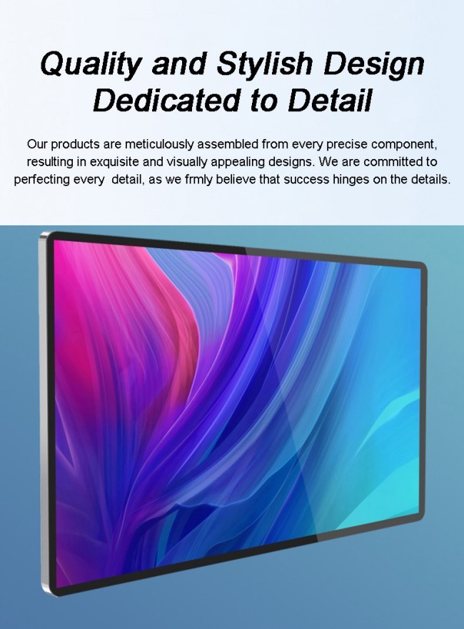 4K Ultra HD Resolution Indoor Wall Mounted Kiosk LCD Signage Equipment with Writing Method Touch Screen