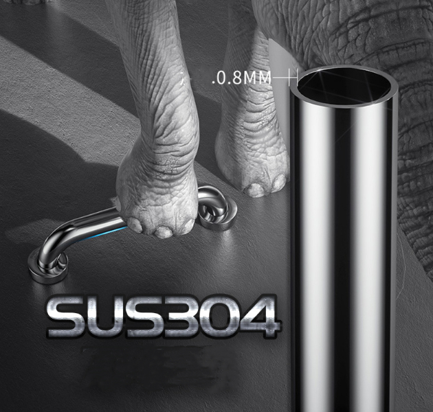25X300mm Chrome Surface Finishing Bathroom Toilet Support Grab Bar for Elderly Safety