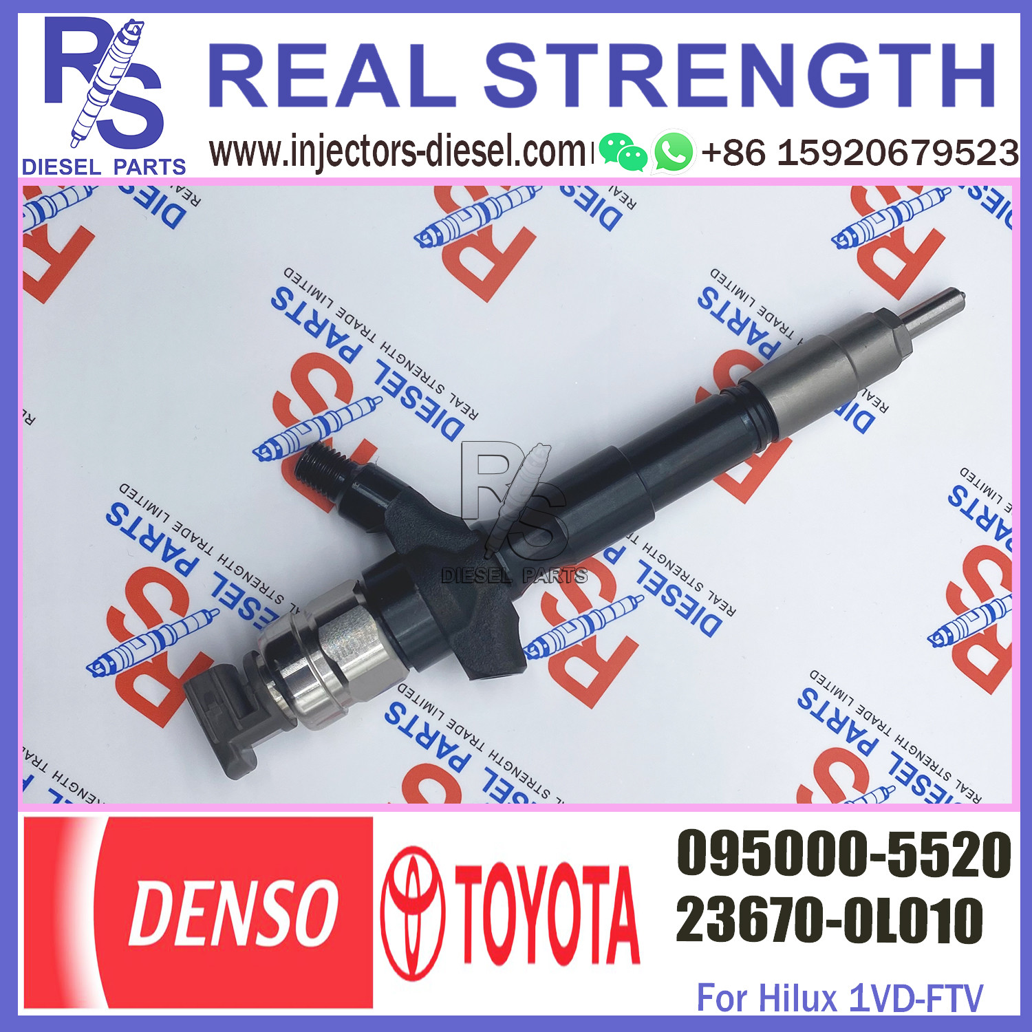 Diesel Common Rail Fuel Injector 095000-5520 For TOYO-TA HILUX 2KD-FTV 23670-0L010