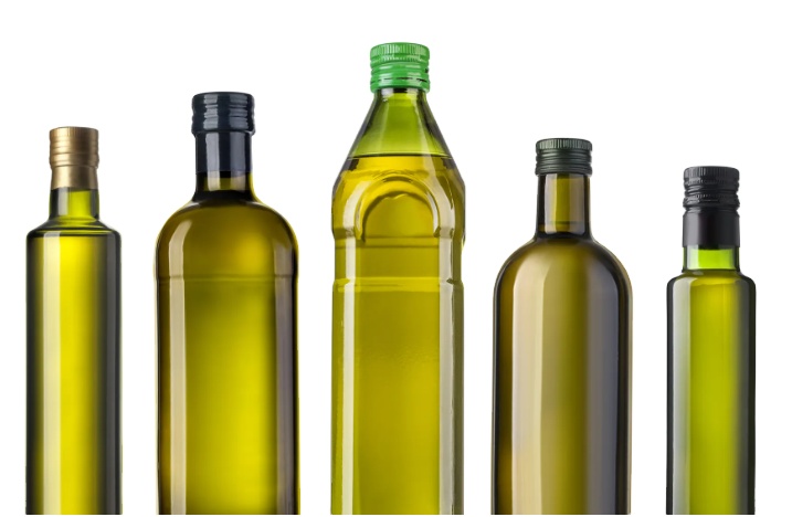 Clear Glass Cylindrical Bottle for Food 50ml 100ml 250ml Small Green Olive Oil Bottle