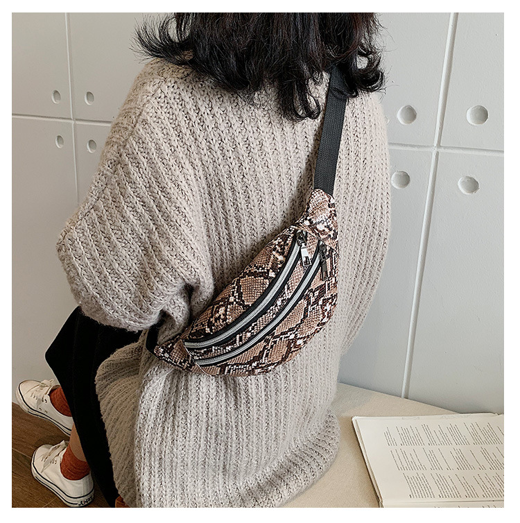Serpentine Waist Bag Women Fashion Fanny Pack PU Hip Bum Bag Ladies Belt Pouch Pocket Purse for Phone Card