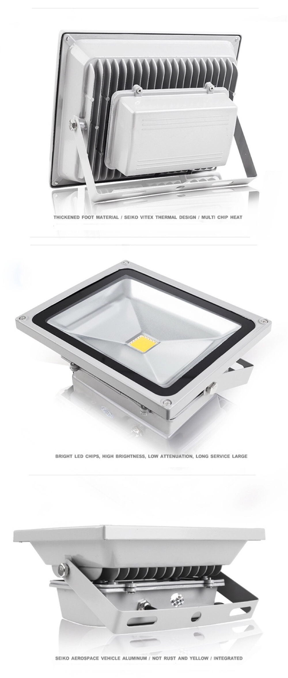 30w 50w 100w LED Flood Lamp , 24 Volt LED Flood Lights Die Cast Aluminum Shell