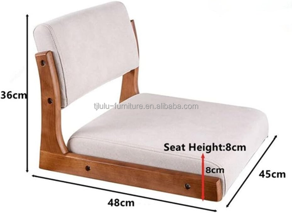 Seatback Room And Solid Wood Natural Dining Legless Floor Chair For Living Room Minimalist Design