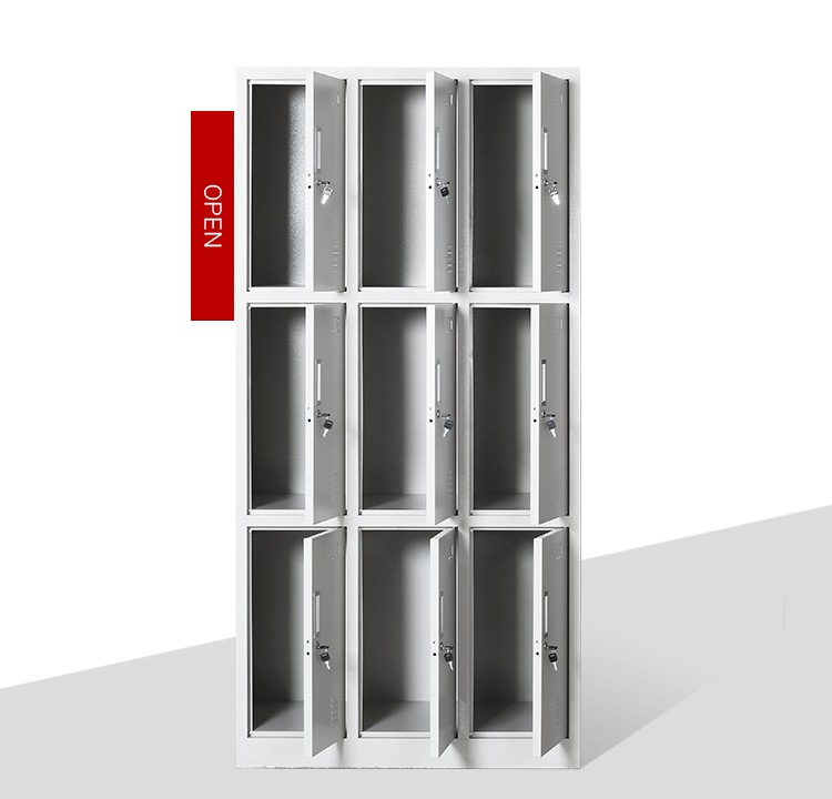 9 Door Powder Coating Metal Locker Storage Cabinet ISO9001