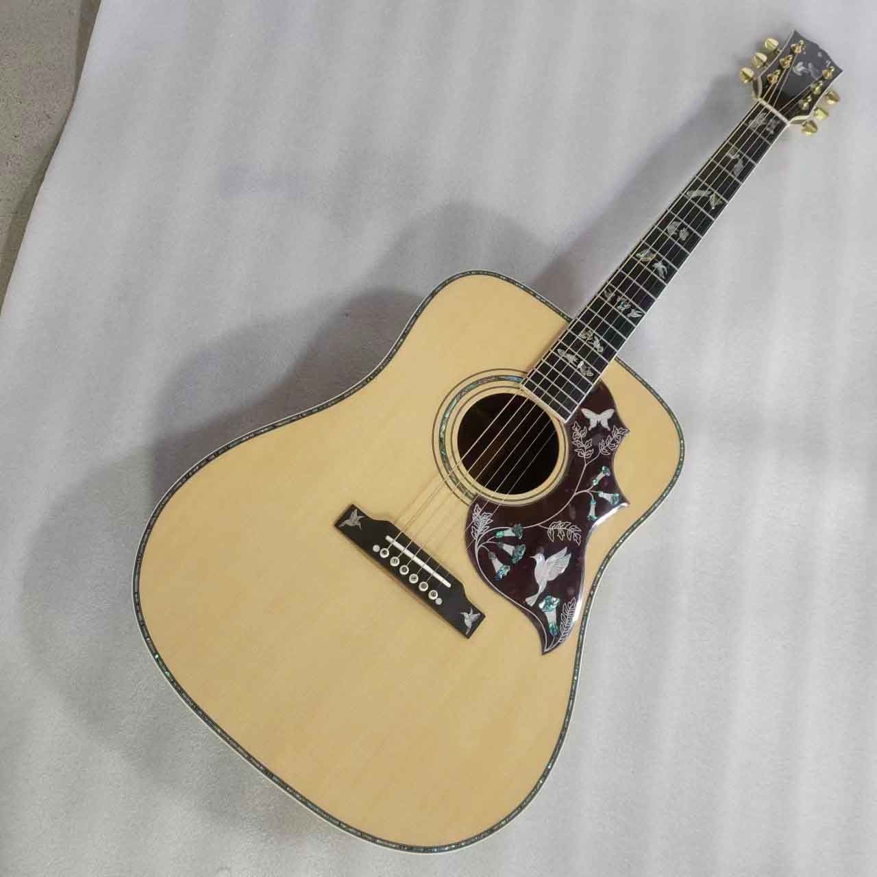 Custom Dove Style 6 Strings 41 inch Solid Rosewood Back Side Spruce Top OEM Acoustic Guitar in Natural Color