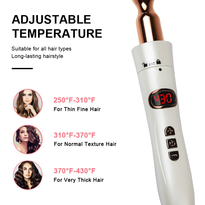 LED Display Interchangeable Ceramic Curler Set Iron 5 In 1 110-240V