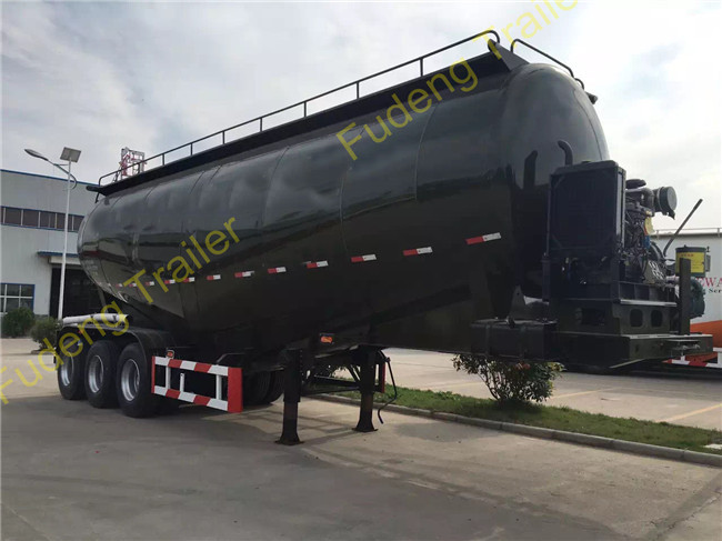 3 Axles Bulk Cement Tanker 30-75 CBM Mechanical / Air / Bogie Suspension