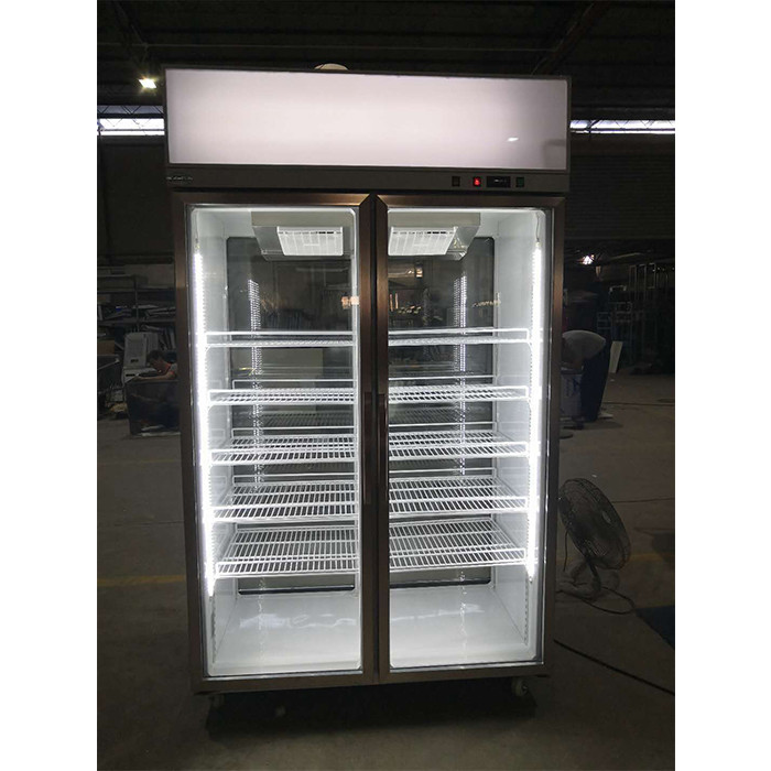 R134A 1000L Commercial Glass Door Coolers Bar display Fridge