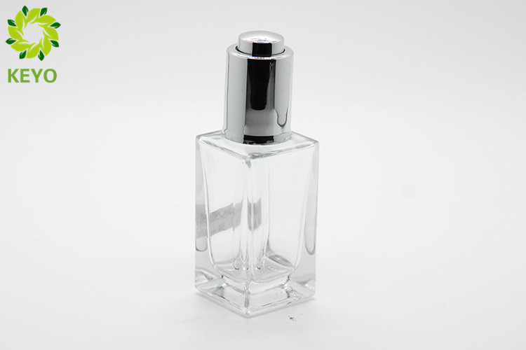 Heat Resistant Glass Liquid Foundation Packaging Bottle 30ml With Press Dropper