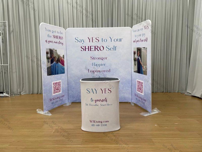 Custom Tension Fabric Display Backdrop Pillow Cover Backdrop With Stand Custom Business Marketing Banner