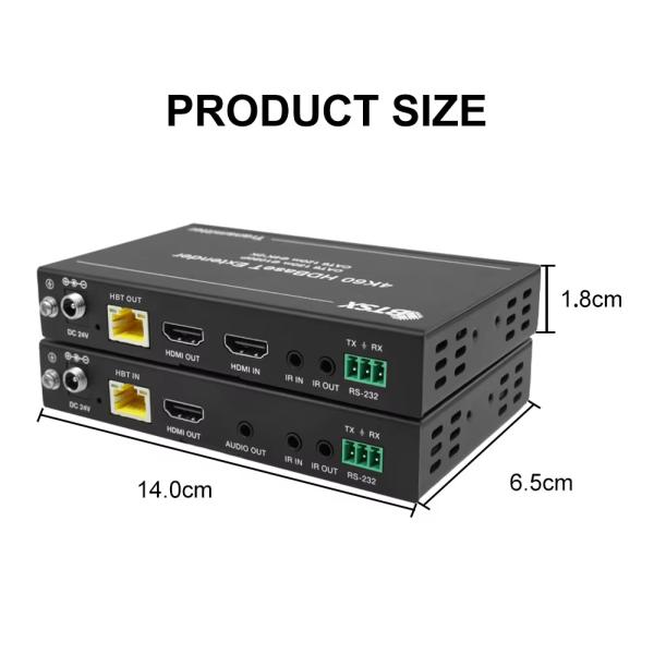 4K60 150m HDBaseT Extender Support One Loop Out Audio Extraction HDMI Extender IR/RS-232/CEC Control Cat6 HDMI Extender