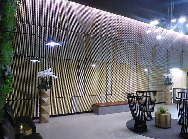 Aluminum Diamond 0.8mm Thickness Expanded Metal Interior Wall Decoration Designs